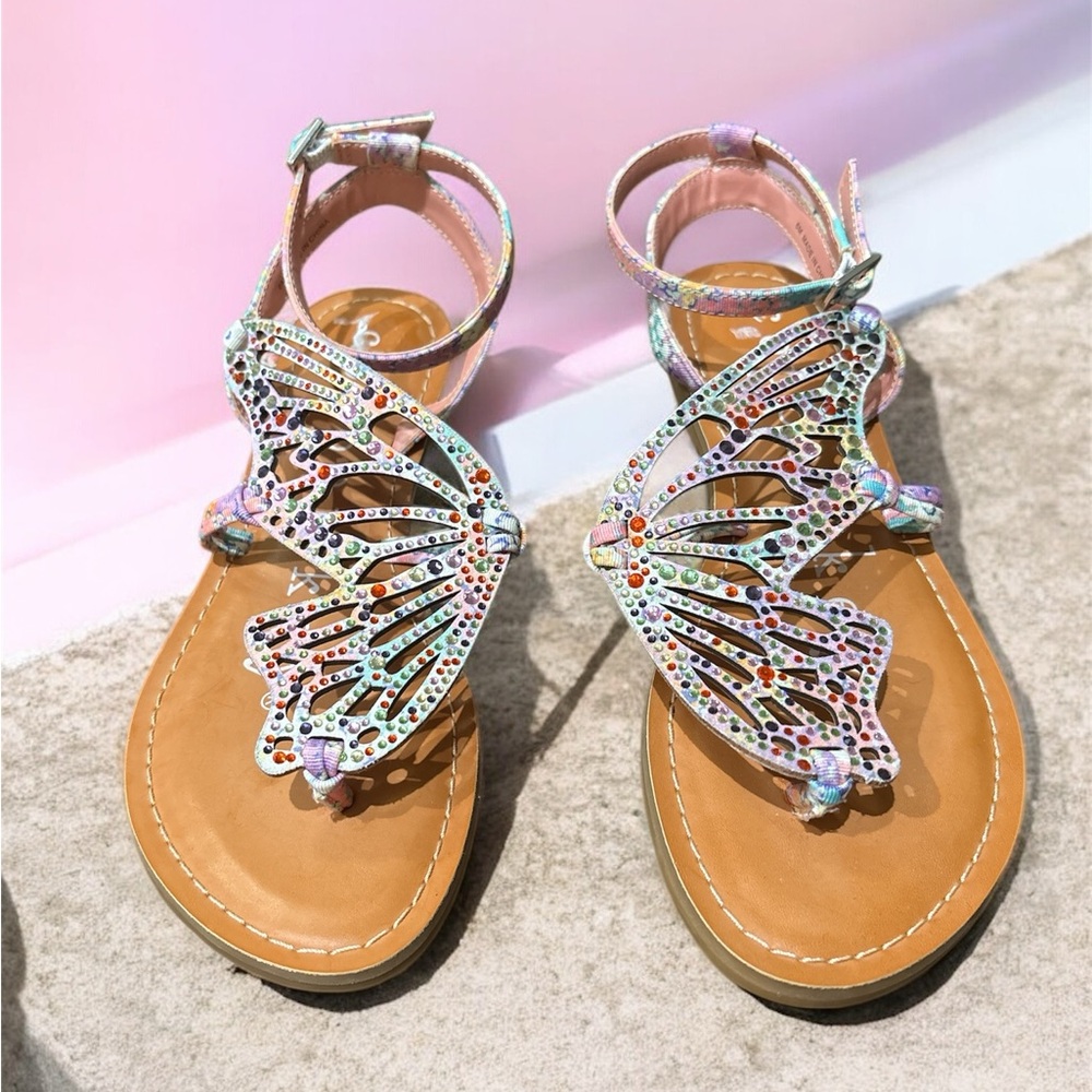 Copper Key Flutter Rainbow Rhinestone Printed But… - image 3